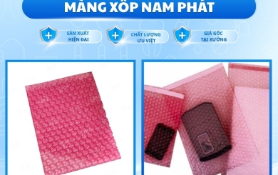 Túi xốp hơi chống tĩnh điện màu hồng bọc bo mạch điện tử