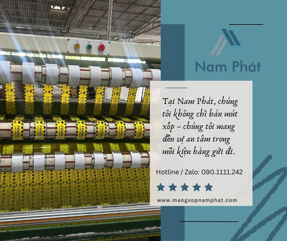 MÚT XỐP NAM PHÁT tự hào là đơn vị tiên phong sản xuất và cung ứng các giải pháp bao bì bảo vệ toàn diện, phân phối dòng băng keo cảnh báo "Hàng dễ vỡ" giúp tối ưu vận chuyển đạt chuẩn độ bám dính cao, màu sắc nổi bật với mức giá gốc tận nhà máy
