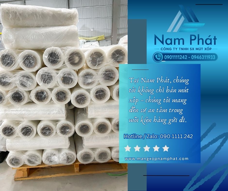 MÚT XỐP NAM PHÁT cung cấp các loại vật liệu đóng gói phục vụ doanh nghiệp, kho hàng và nhà máy, phù hợp nhu cầu mua số lượng lớn và đặt hàng thường xuyên.