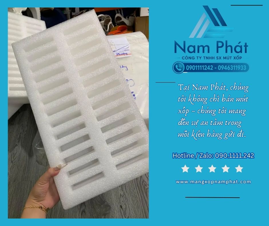 Sử dụng foam định hình với độ dày được tính toán tối ưu giúp thùng carton ôm sát sản phẩm, loại bỏ triệt để các khoảng không gian chết thừa thãi.
