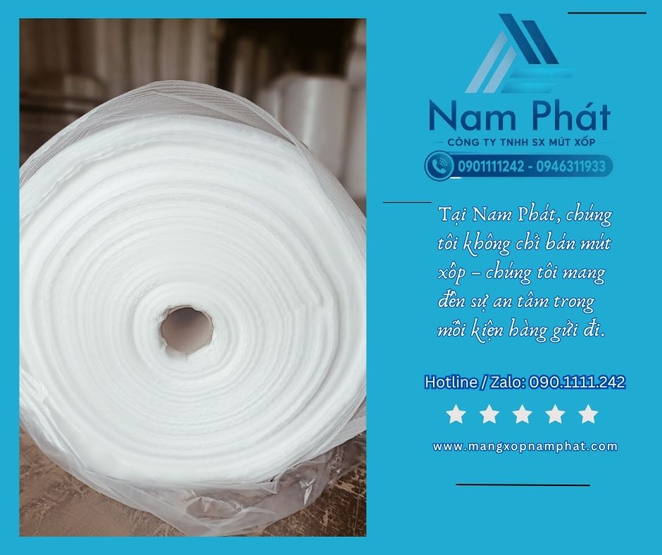 Tự hào là đơn vị sản xuất và gia công trực tiếp hàng đầu tại khu vực phía Nam, MÚT XỐP NAM PHÁT chuyên cung ứng đa dạng các dòng mút xốp PE foam dạng cuộn, tấm cắt sẵn theo quy cách, góc xốp định hình và túi bọc chuyên dụng với cam kết mức giá sỉ tận gốc cạnh tranh nhất thị trường.