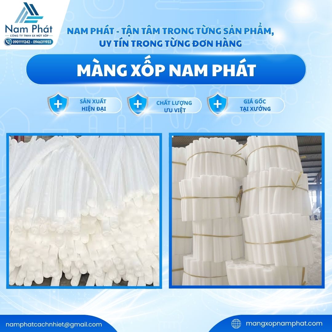 Ống xốp PE foam (ống mút xốp tròn bọc hàng, ống xốp bọc chân bàn ghế) đã trở thành giải pháp vật liệu đệm lót định hình chuyên dụng hàng đầu, mang lại khả năng bao bọc 360 độ khép kín, gia tăng tính thẩm mỹ và tối ưu hóa thời gian đóng gói cho doanh nghiệp.