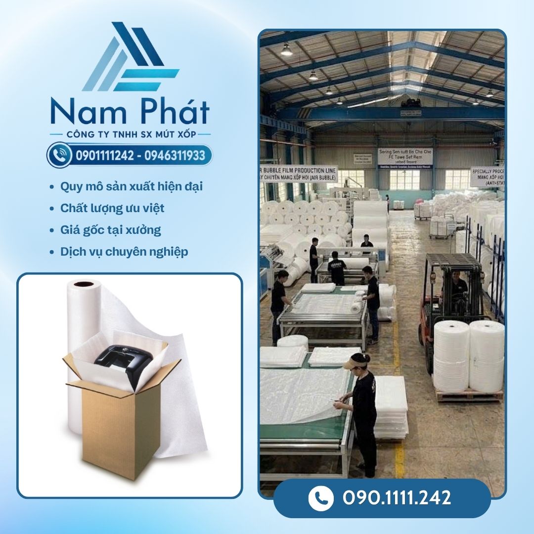 CÔNG TY TNHH SẢN XUẤT MÚT XỐP NAM PHÁT luôn giữ vững vị thế là đối tác cung ứng chiến lược hàng đầu cho hàng ngàn nhà máy chế tạo cơ khí, công ty cơ điện và kho bãi logistics tại TP.HCM, Bình Dương, Đồng Nai nhờ những thế mạnh vượt trội