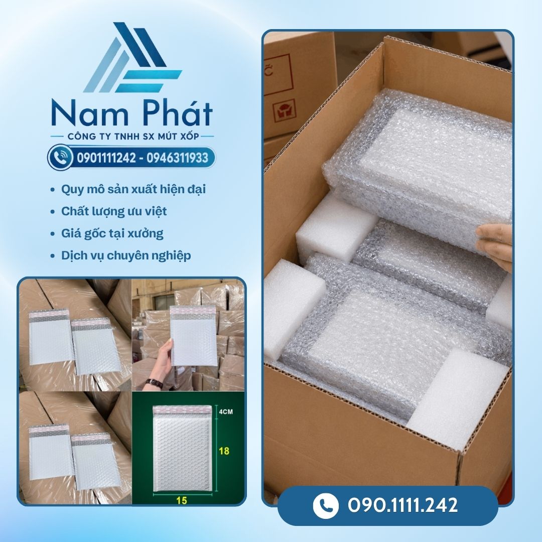 Túi xốp hơi bọc hàng (túi bóng khí dán xé niêm phong / túi xốp nổ) là giải pháp bao bì đệm lót chuyên dụng giúp các shop bán hàng online (Shopee, TikTok Shop, Lazada) và doanh nghiệp logistics rút ngắn từ 50% đến 70% thời gian xử lý đơn hàng so với phương pháp quấn bọc màng cuộn thủ công.