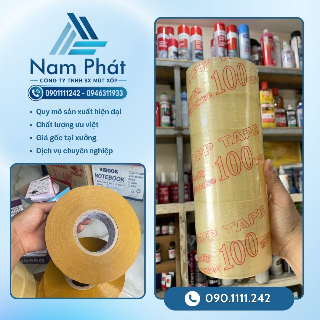 MÚT XỐP NAM PHÁT tự hào là xưởng sản xuất và phân phối trực tiếp giải pháp băng keo dán thùng công nghiệp uy tín số 1 tại khu vực phía Nam.