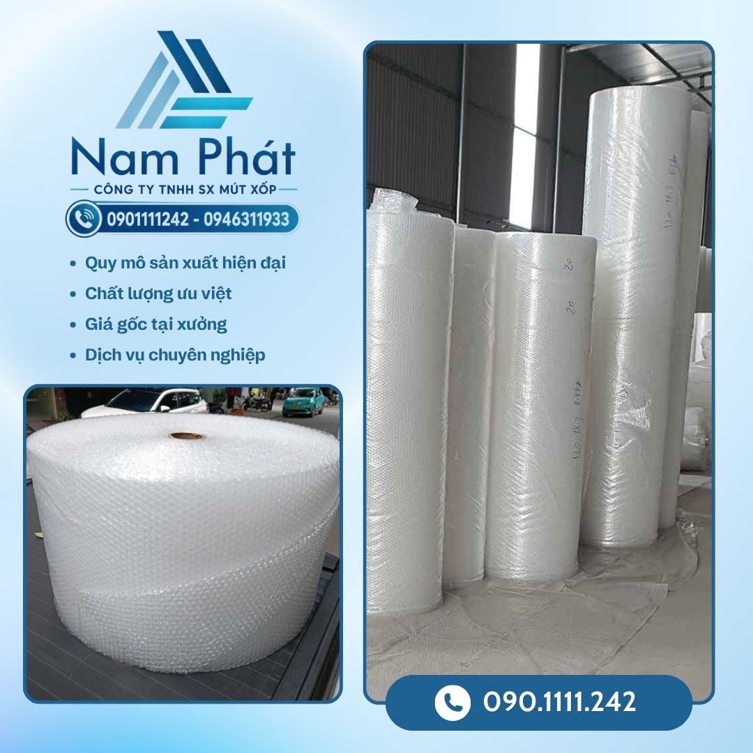 MÚT XỐP NAM PHÁT là nhà máy sản xuất trực tiếp và phân phối số lượng lớn các dòng xốp bóp nổ, túi xốp khí chống sốc với mức giá sỉ tận xưởng, chính sách chiết khấu lũy tiến và dịch vụ giao hàng siêu tốc tại TP.HCM, Bình Dương, Đồng Nai cũng như toàn quốc.